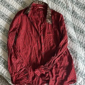 Flannel with sequins